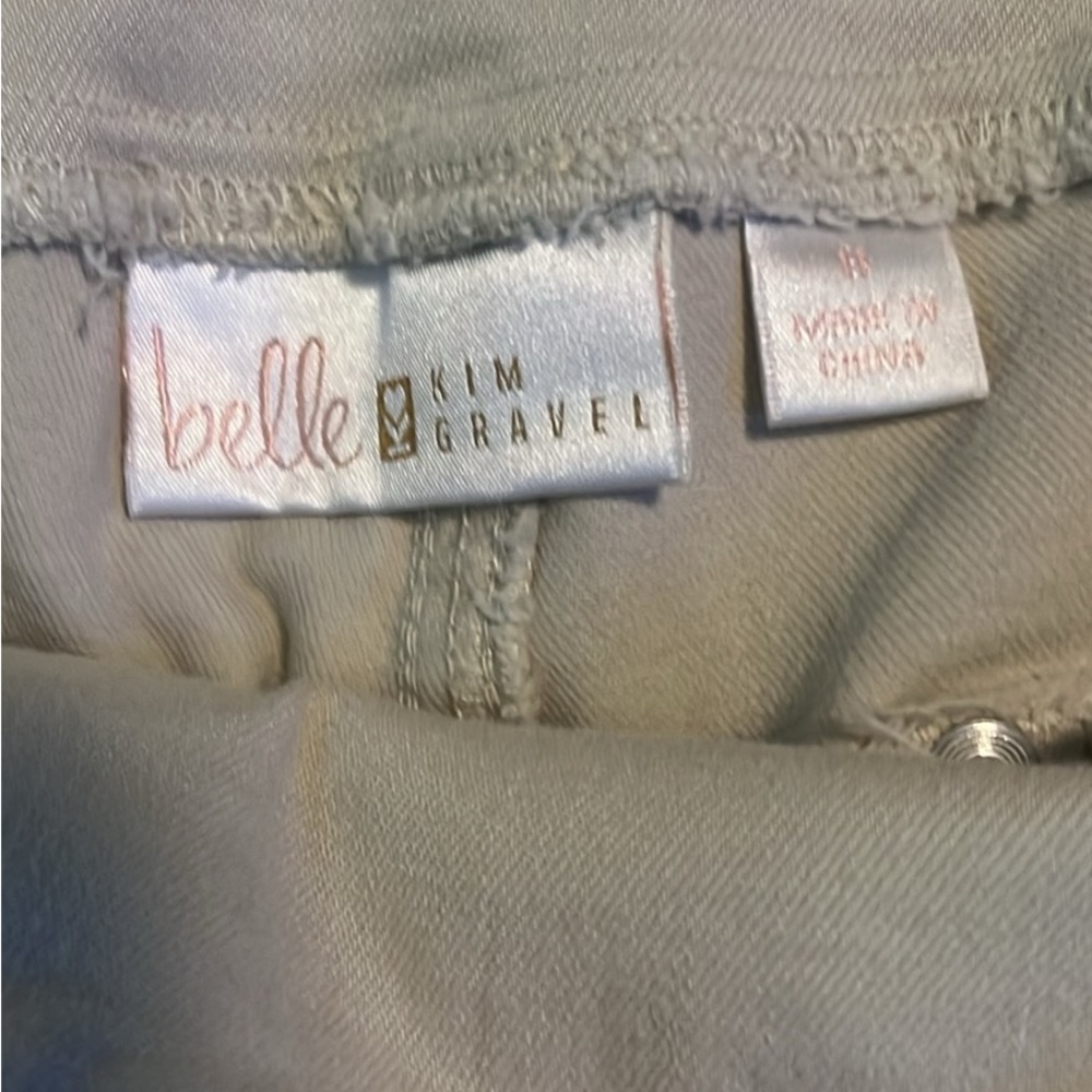 Belle by Kim Gravel Cream Capris with Eyelet & Fringe Hem - Picture 2 of 4